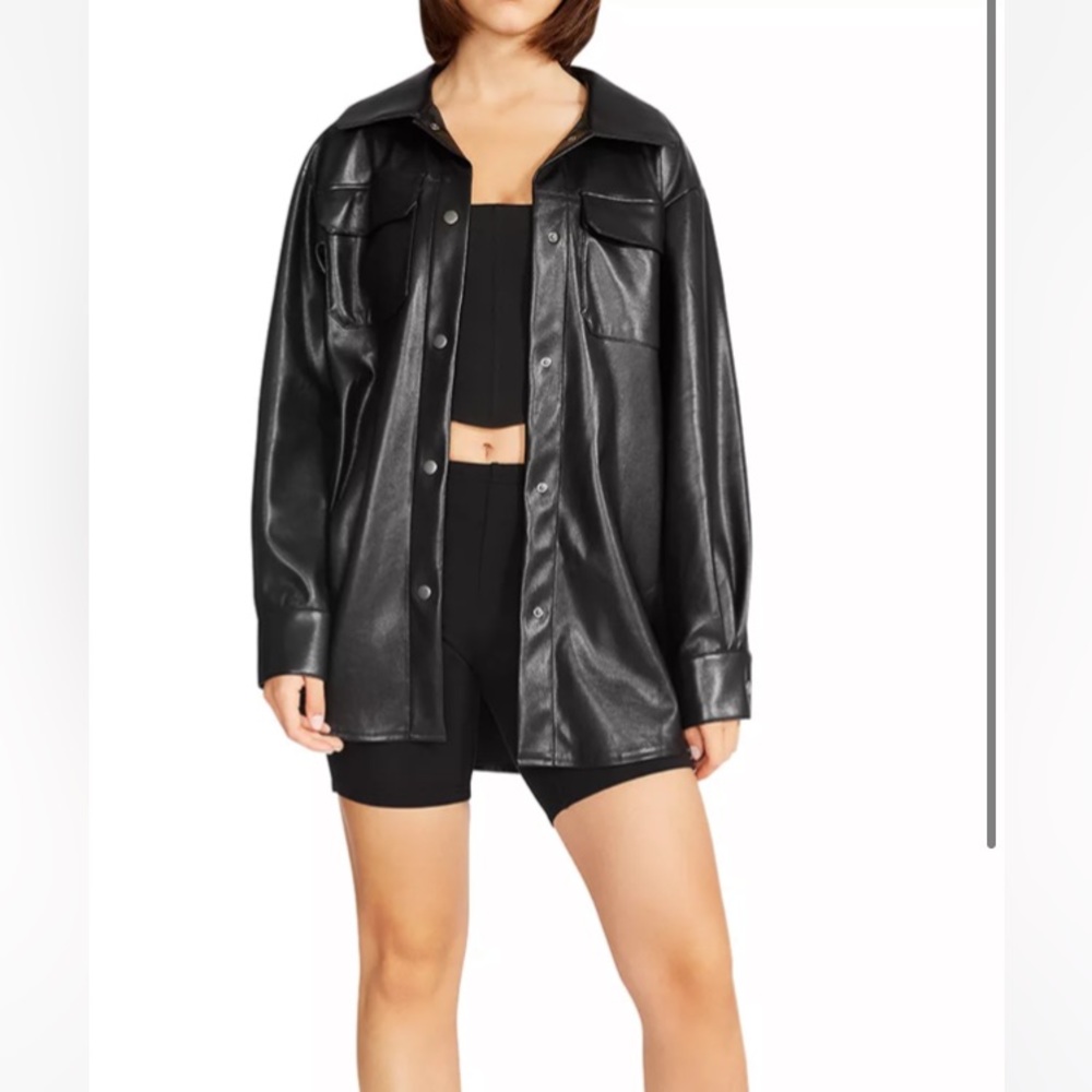 BB Dakota By Steve Madden Shirt Jacket PU Faux Leather NWOT Medium